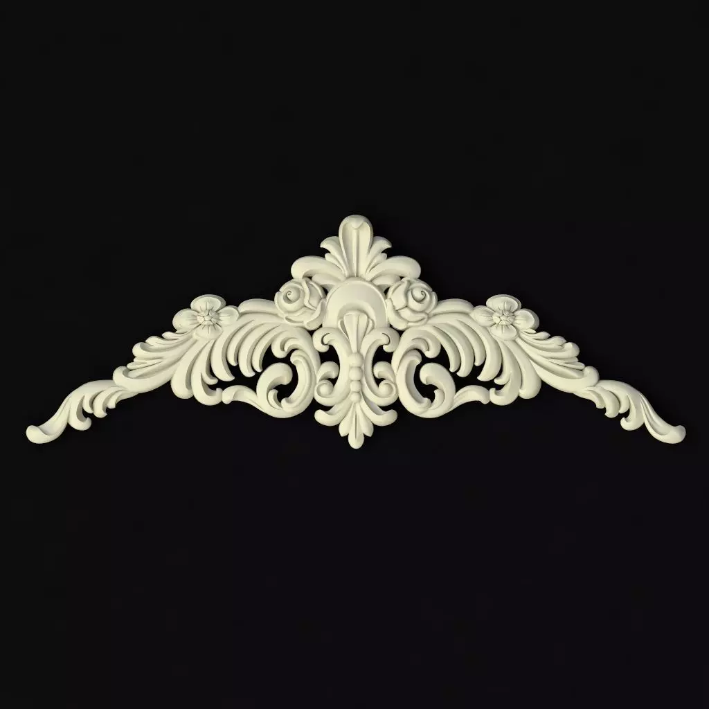 Central decor ornament for furniture 3D model_0