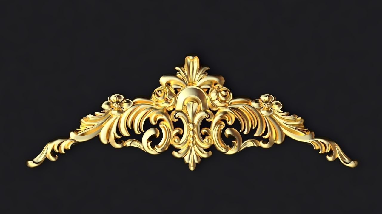 Central decor ornament for furniture 3D model_1