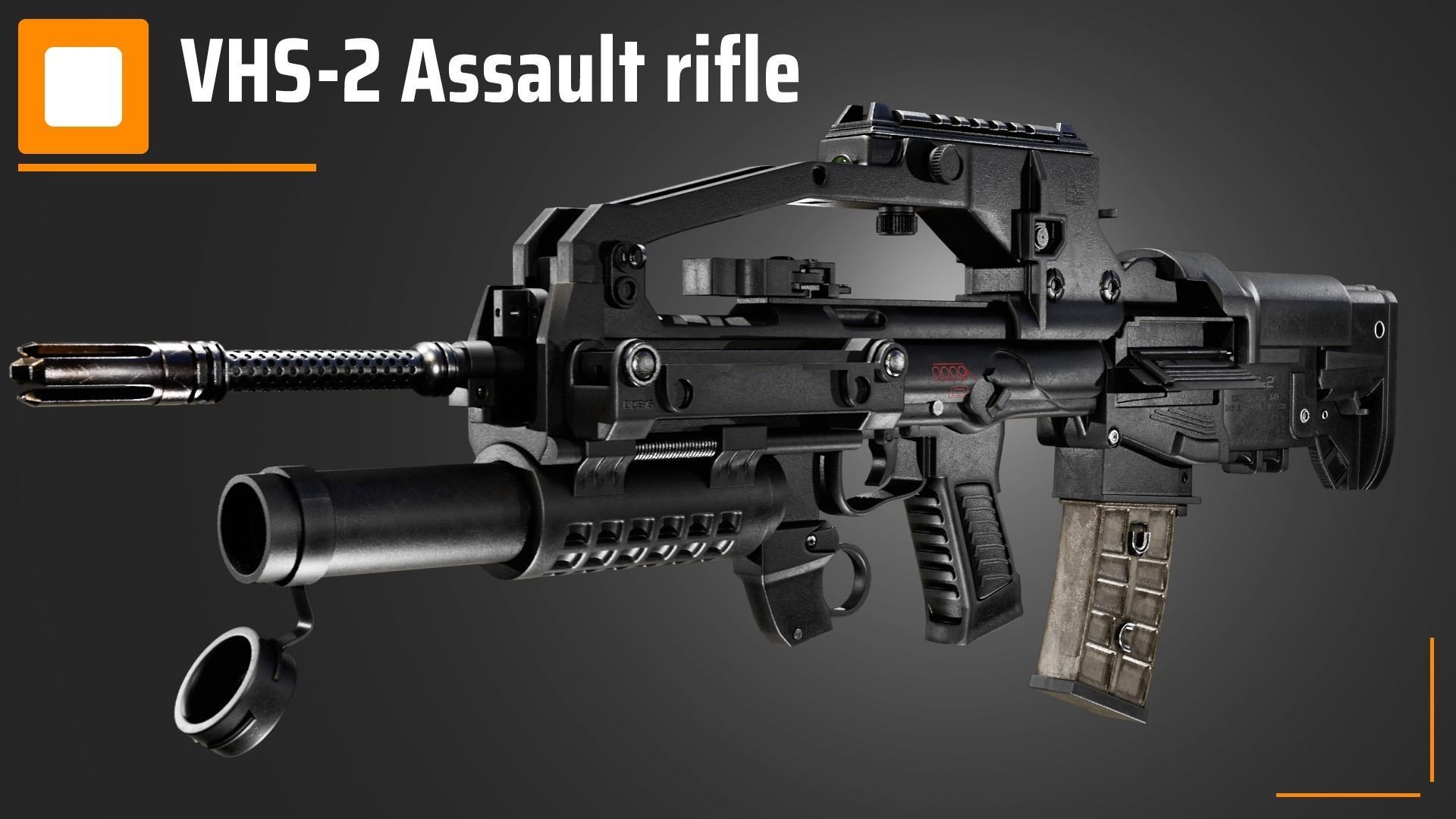 VHS-2 assault rifle 3D model_1