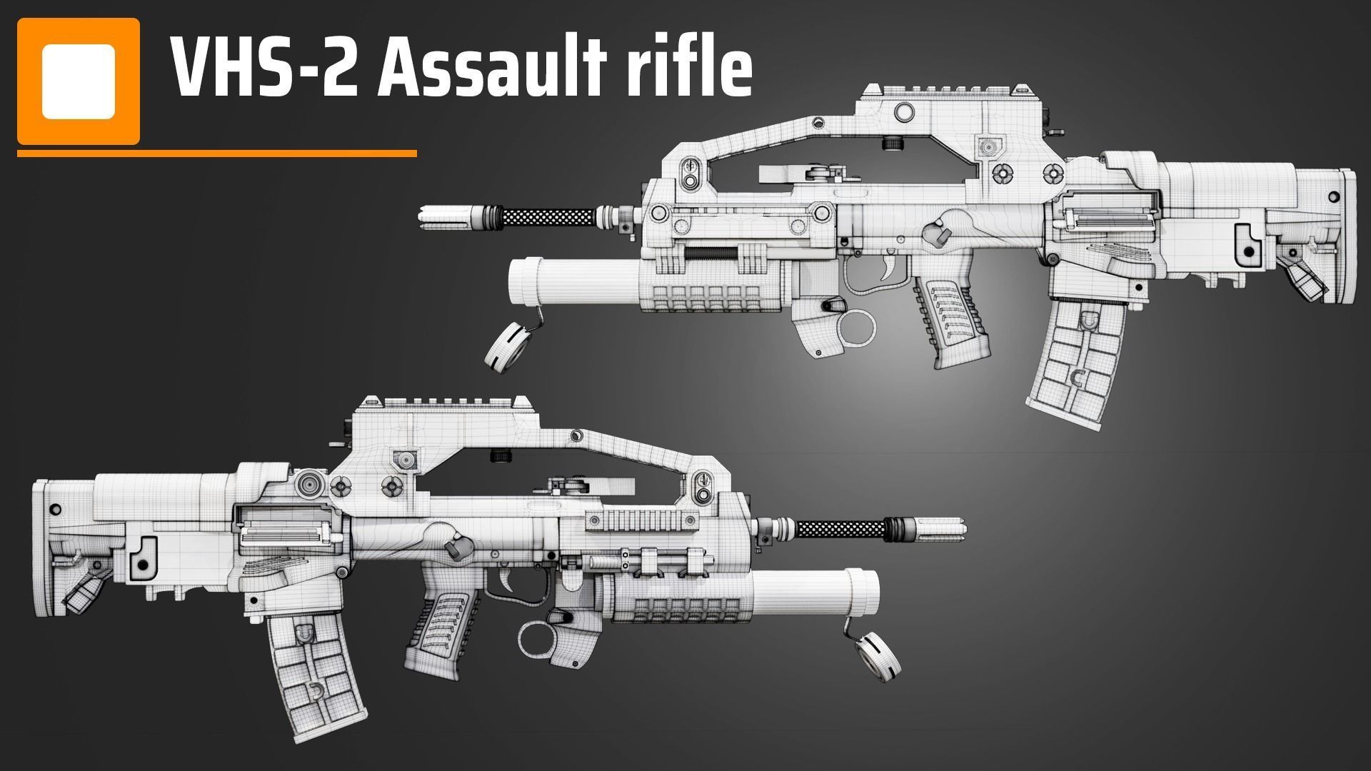 VHS-2 assault rifle 3D model_6
