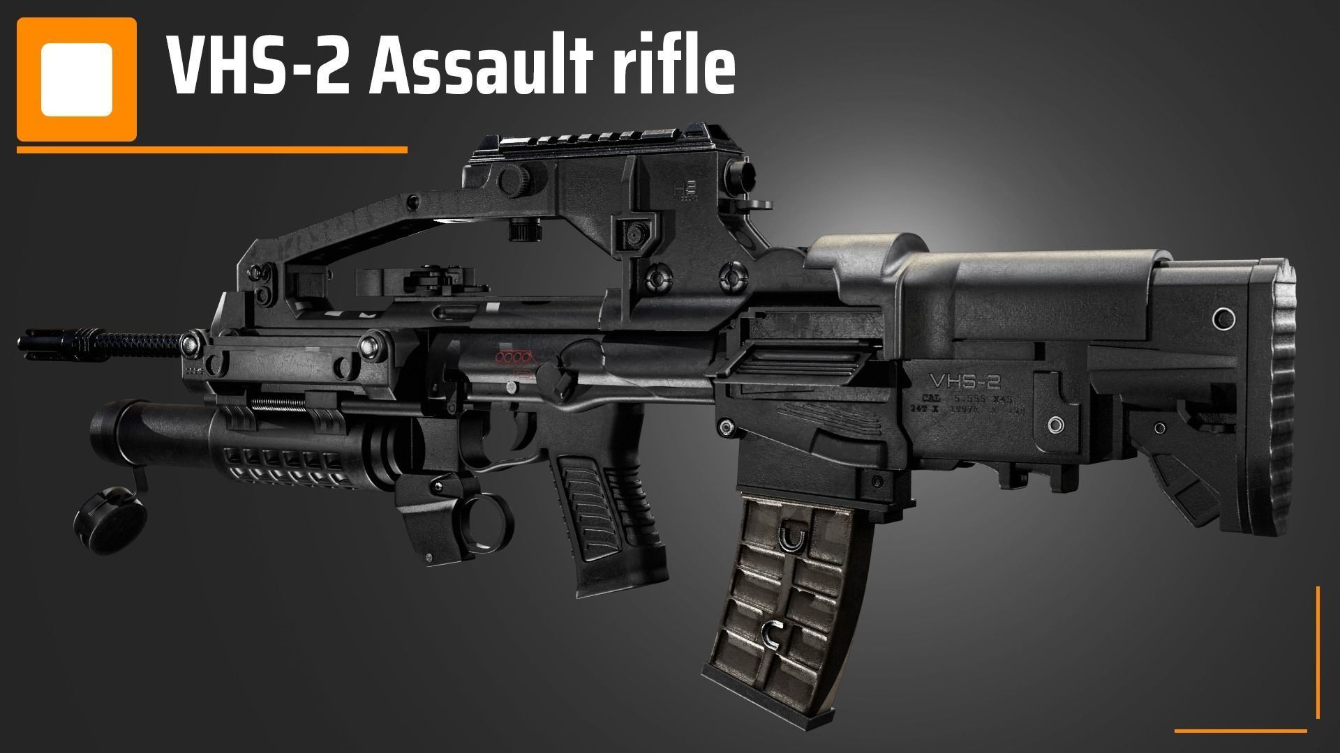 VHS-2 assault rifle 3D model_4