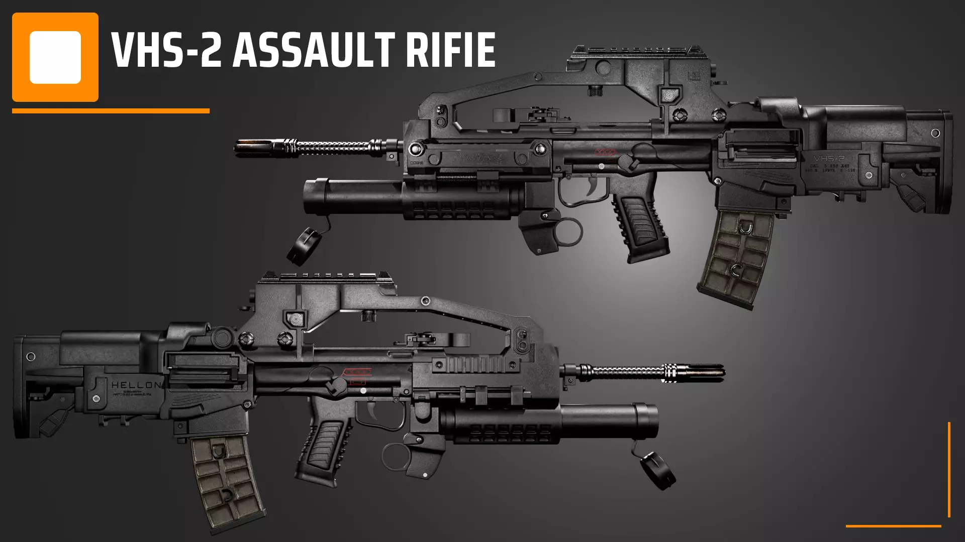 VHS-2 assault rifle 3D model_0