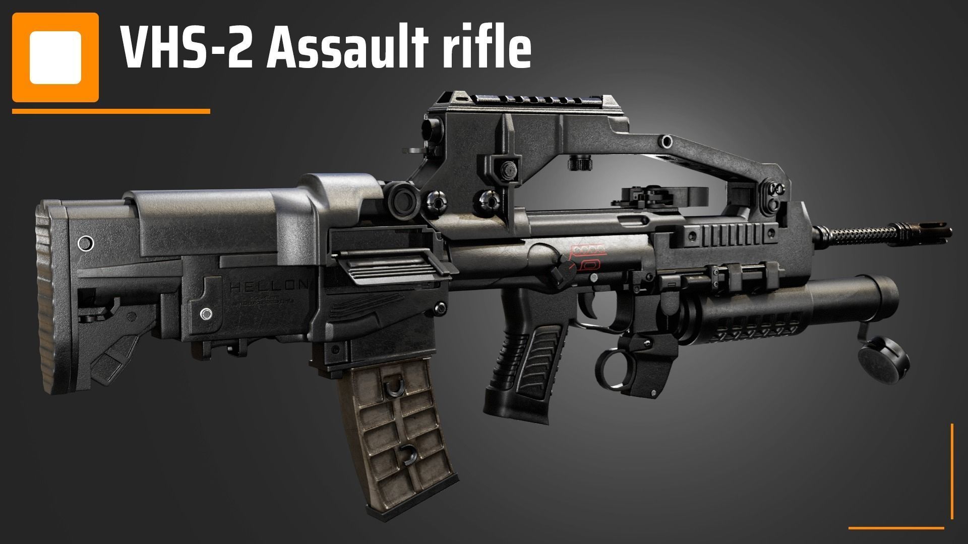 VHS-2 assault rifle 3D model_2