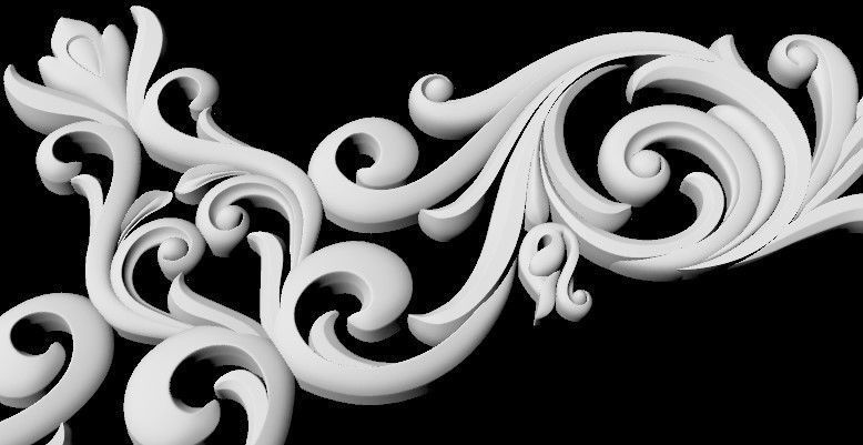 Central decor ornament for furniture 3D model_3