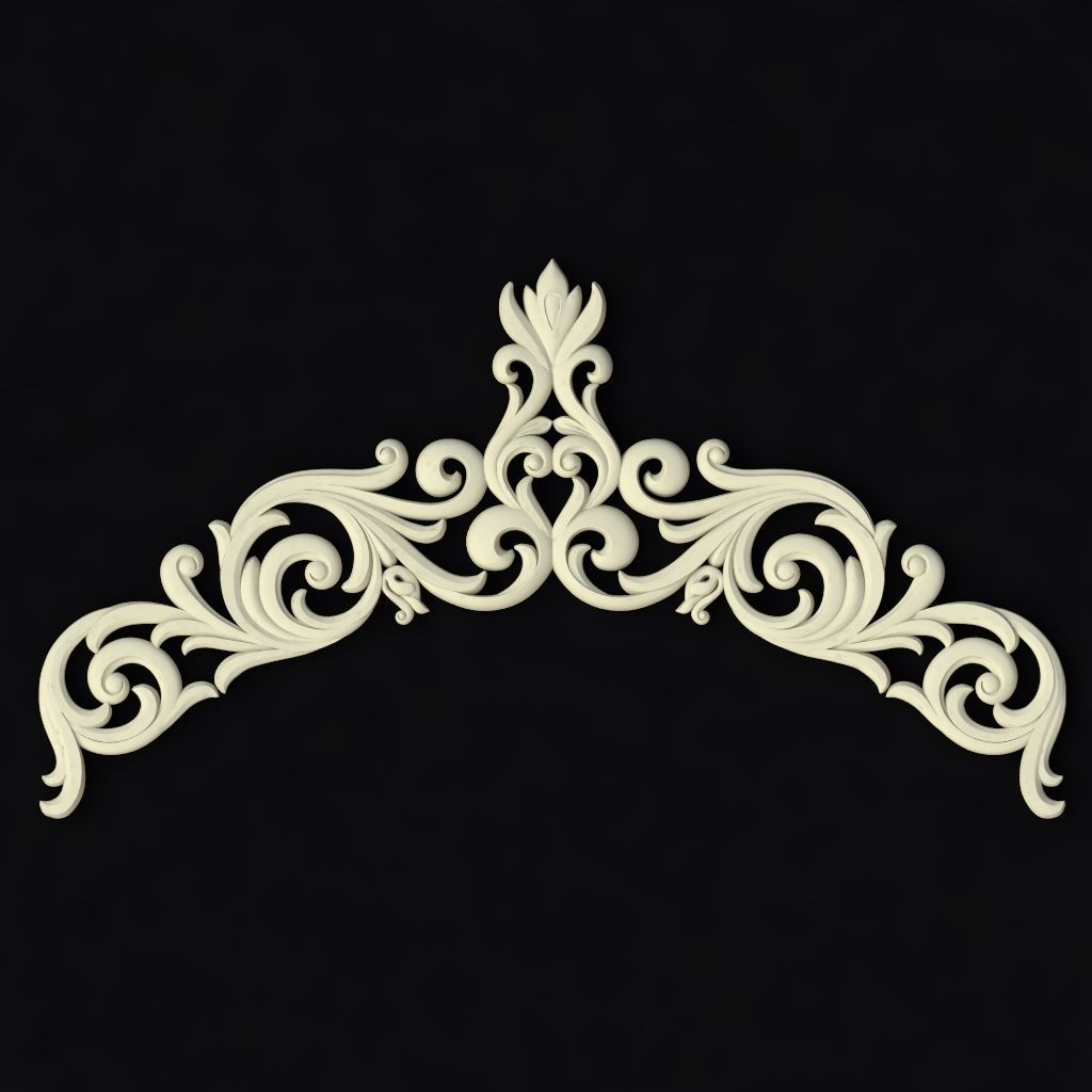 Central decor ornament for furniture 3D model_1