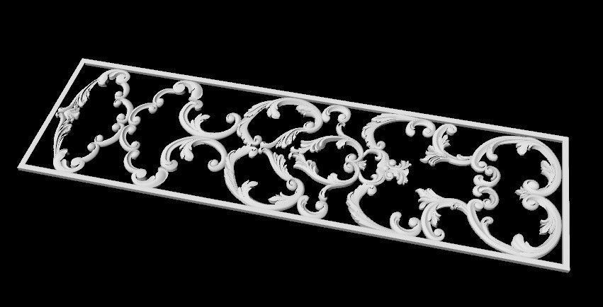 Central decor ornament for furniture 3D model_2