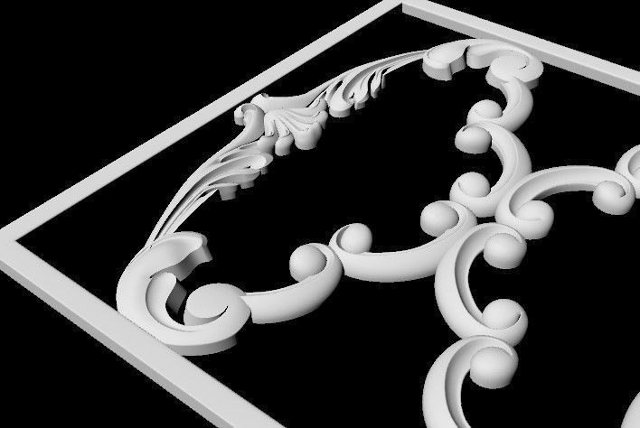 Central decor ornament for furniture 3D model_4