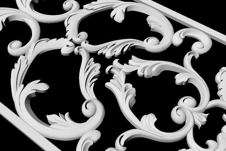 Central decor ornament for furniture 3D model_3