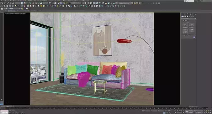 interior living room scene 35 3D model 4