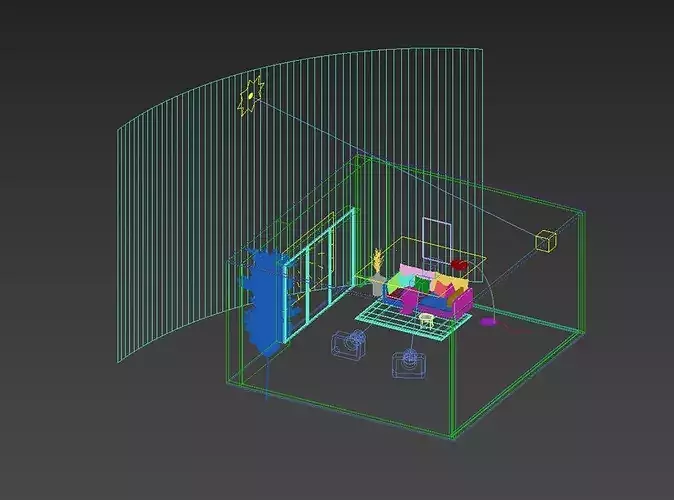 interior living room scene 35 3D model 7