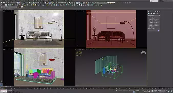 interior living room scene 35 3D model 3