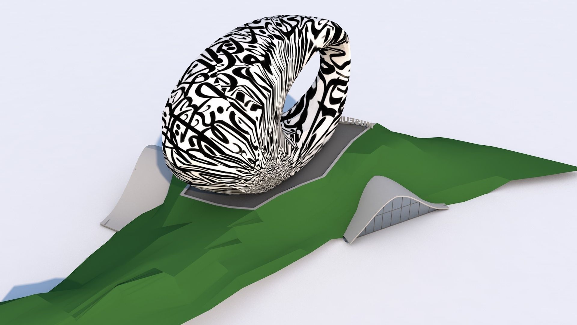 Museum of the Future - Dubai - UAE Low-poly 3D model_2