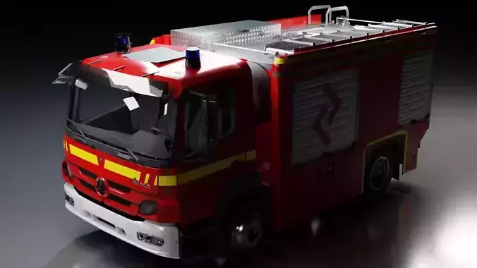 FireTruck Mercedes Atego Low-poly 3D model