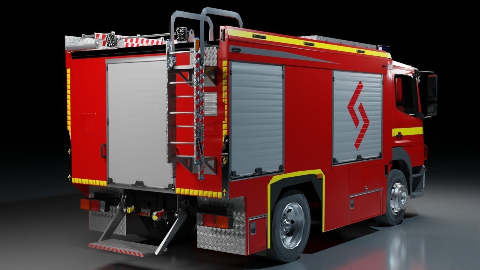 FireTruck Mercedes Atego Low-poly 3D model_6