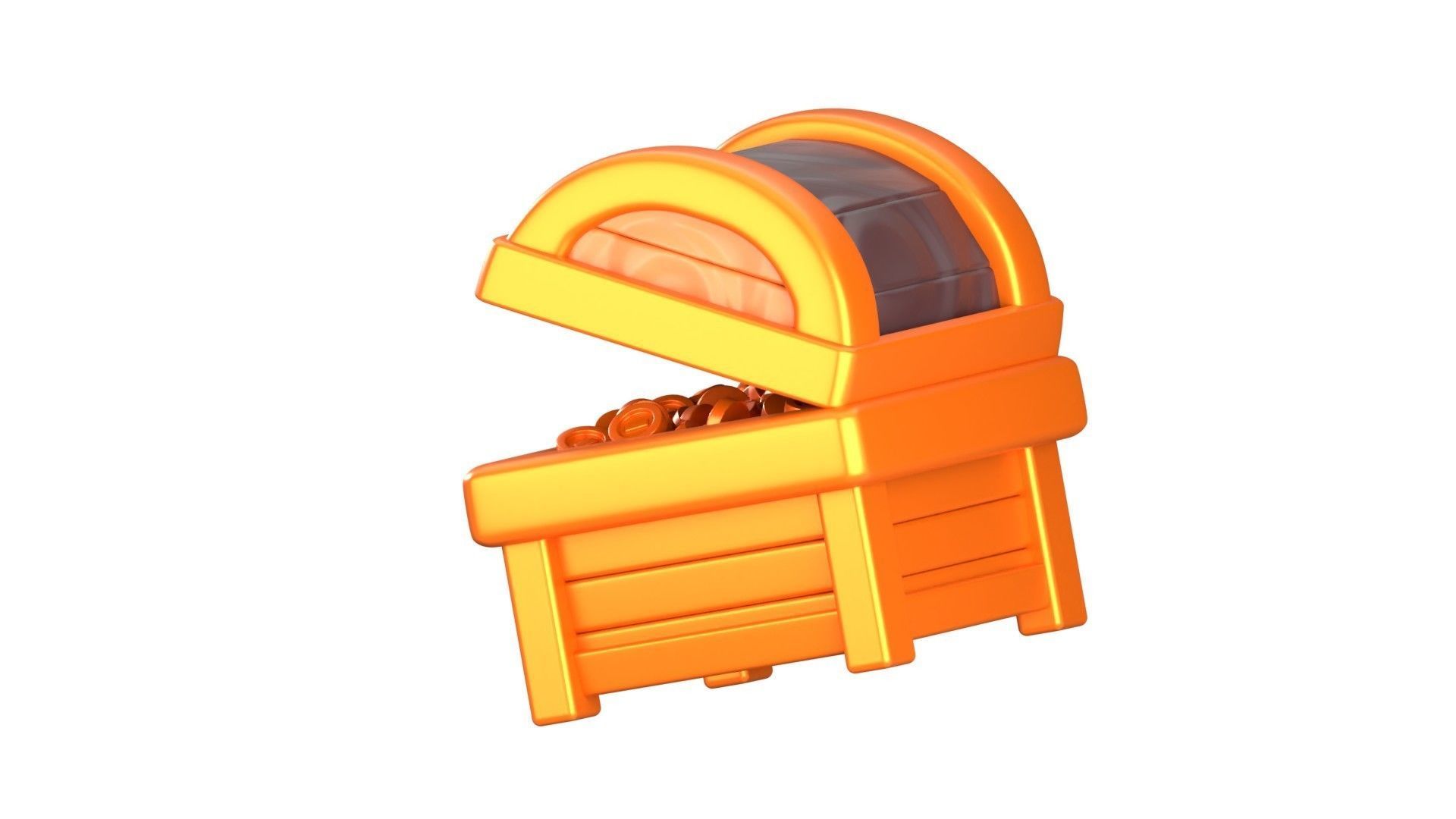 Treasure Chest 3D Illustration 3D model_6
