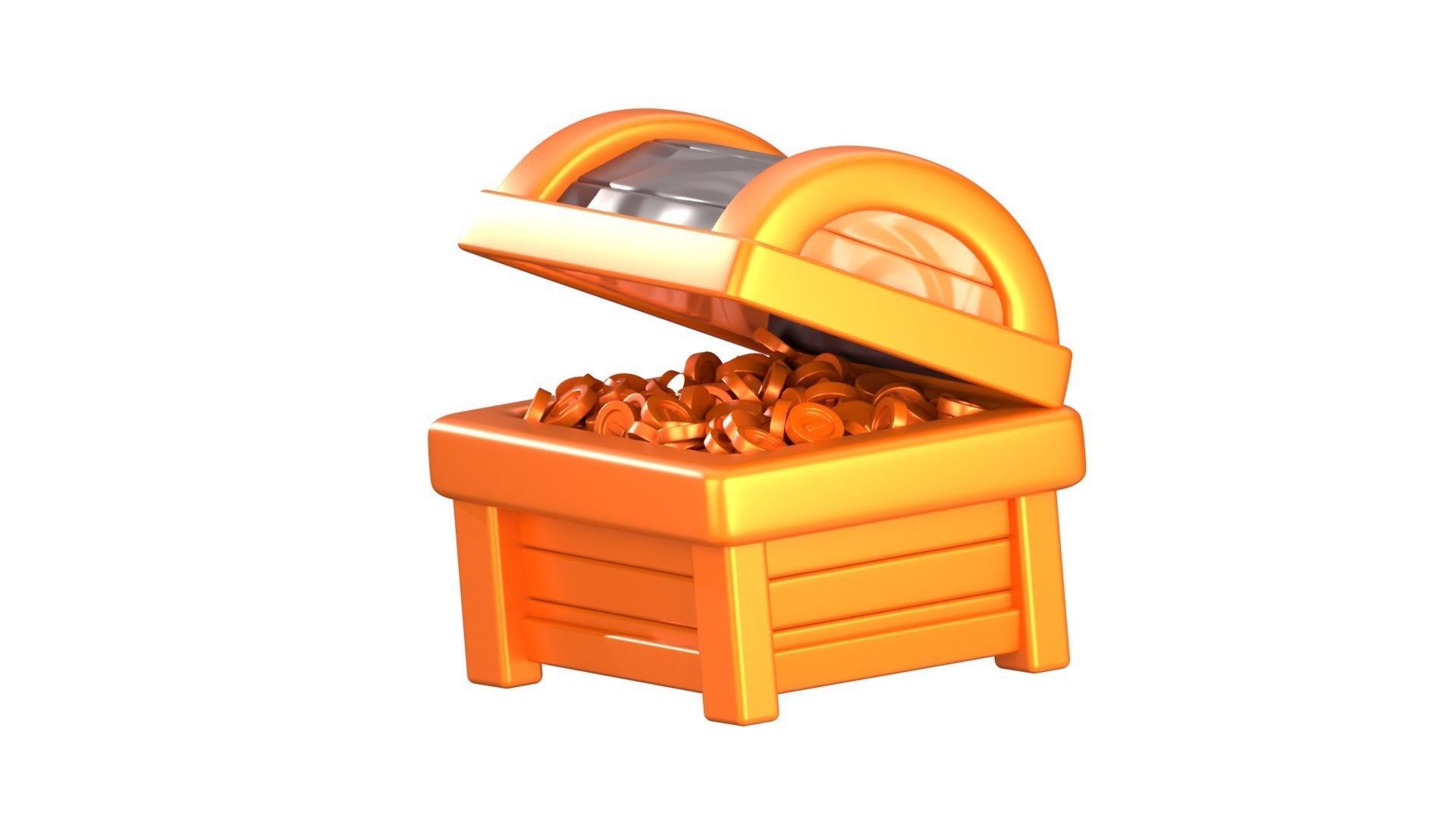 Treasure Chest 3D Illustration 3D model_3