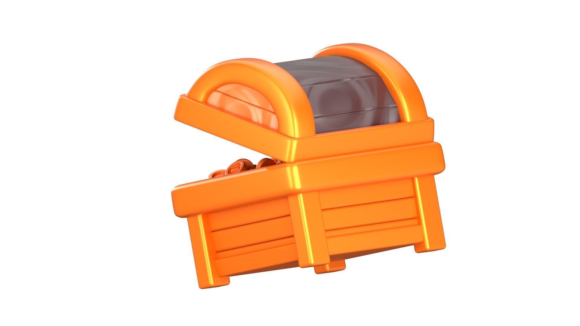 Treasure Chest 3D Illustration 3D model_7