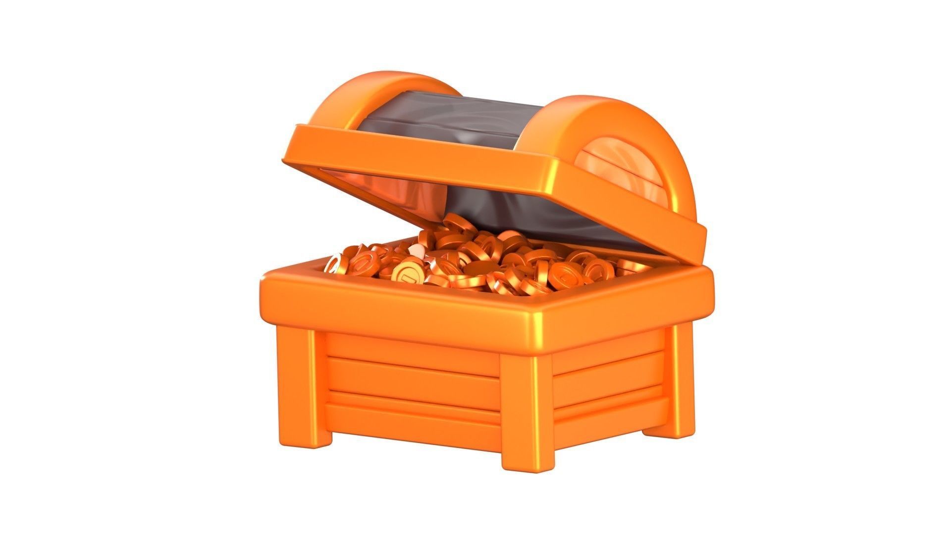 Treasure Chest 3D Illustration 3D model_2