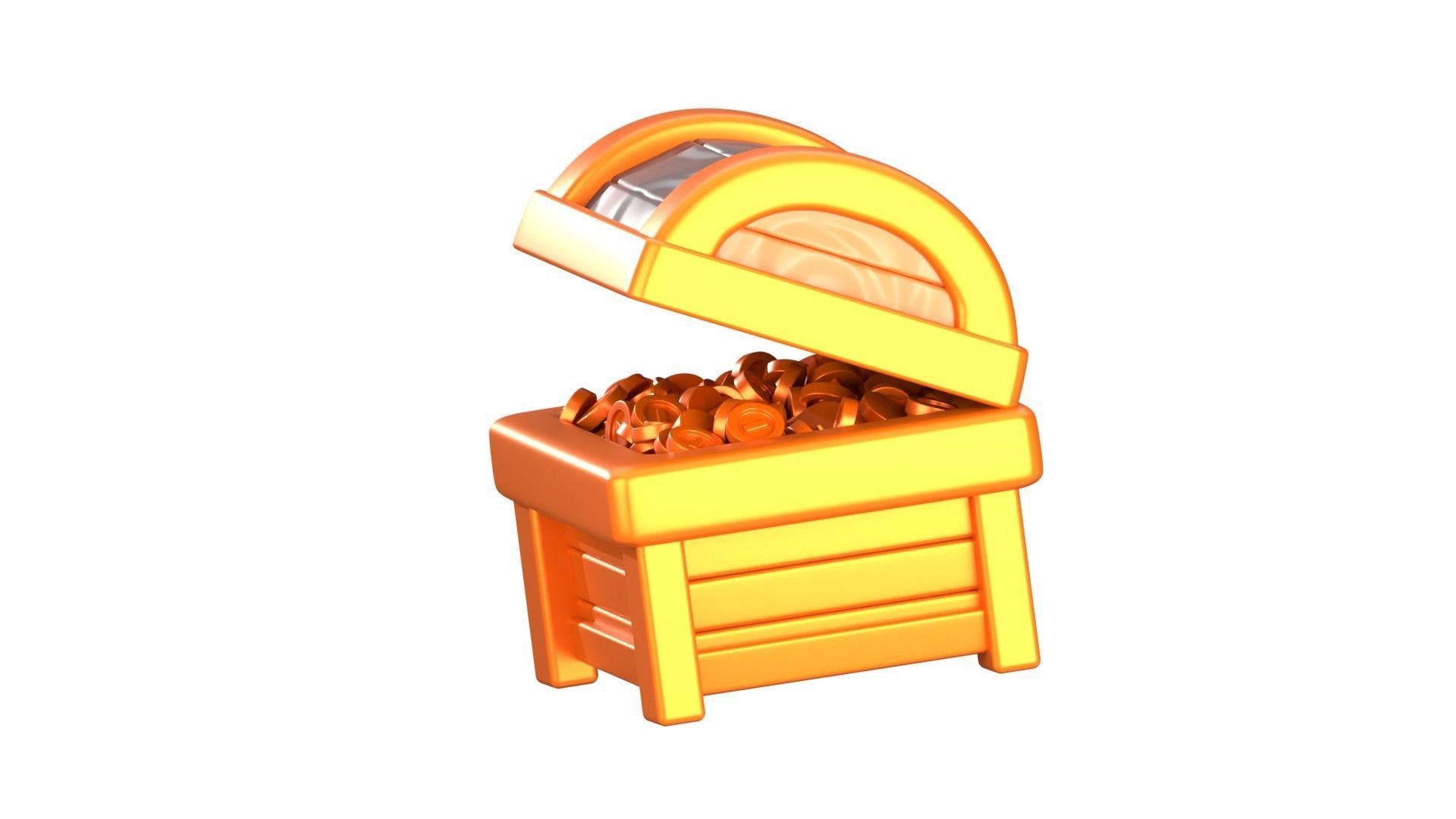 Treasure Chest 3D Illustration 3D model_4