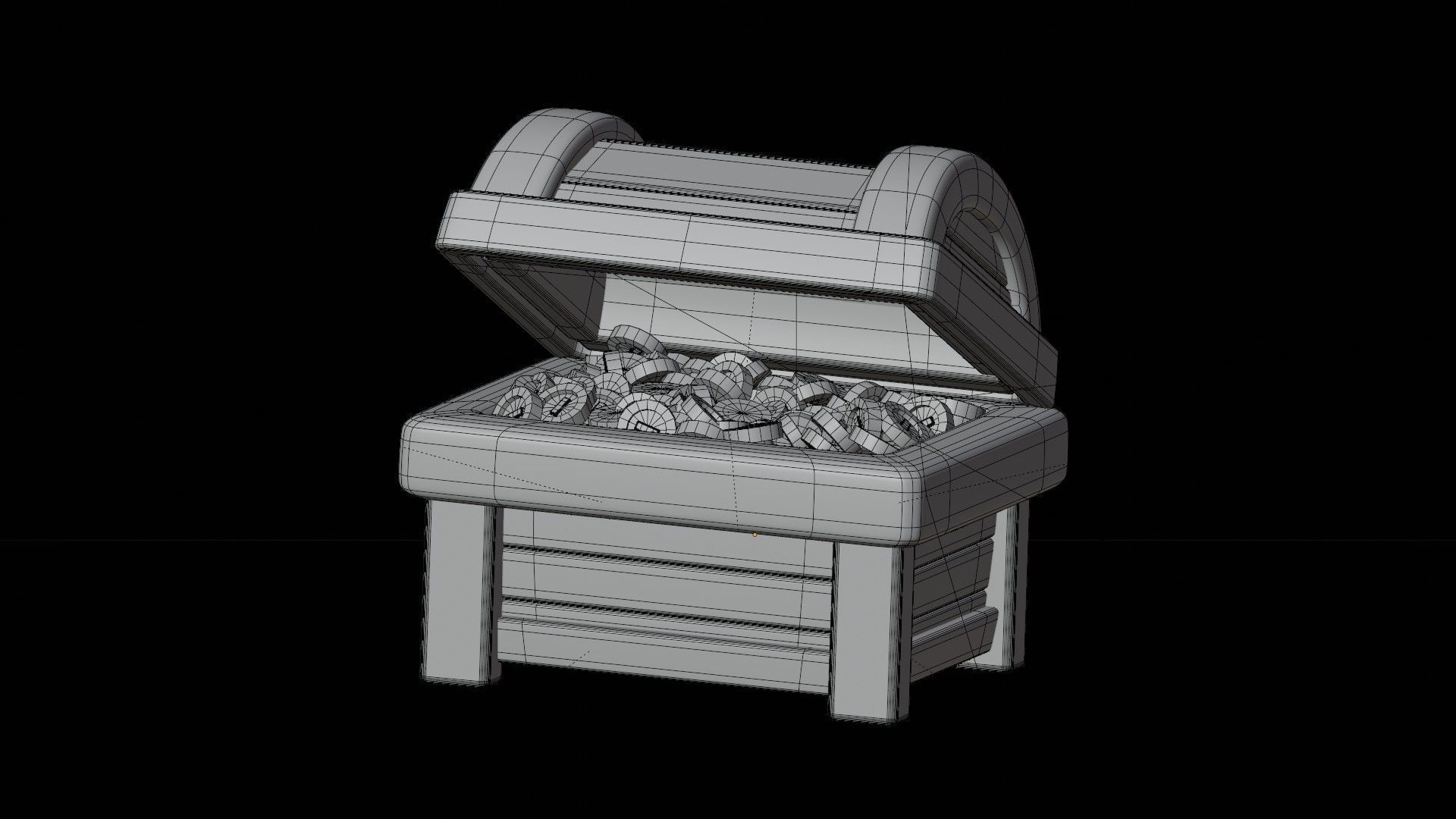 Treasure Chest 3D Illustration 3D model_1