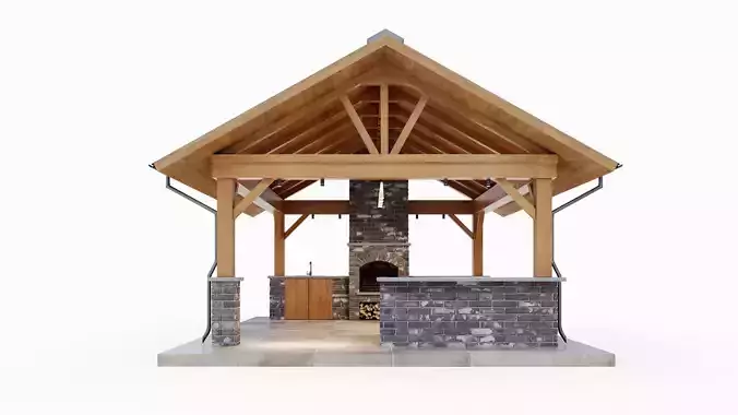 Gazebo with brick oven