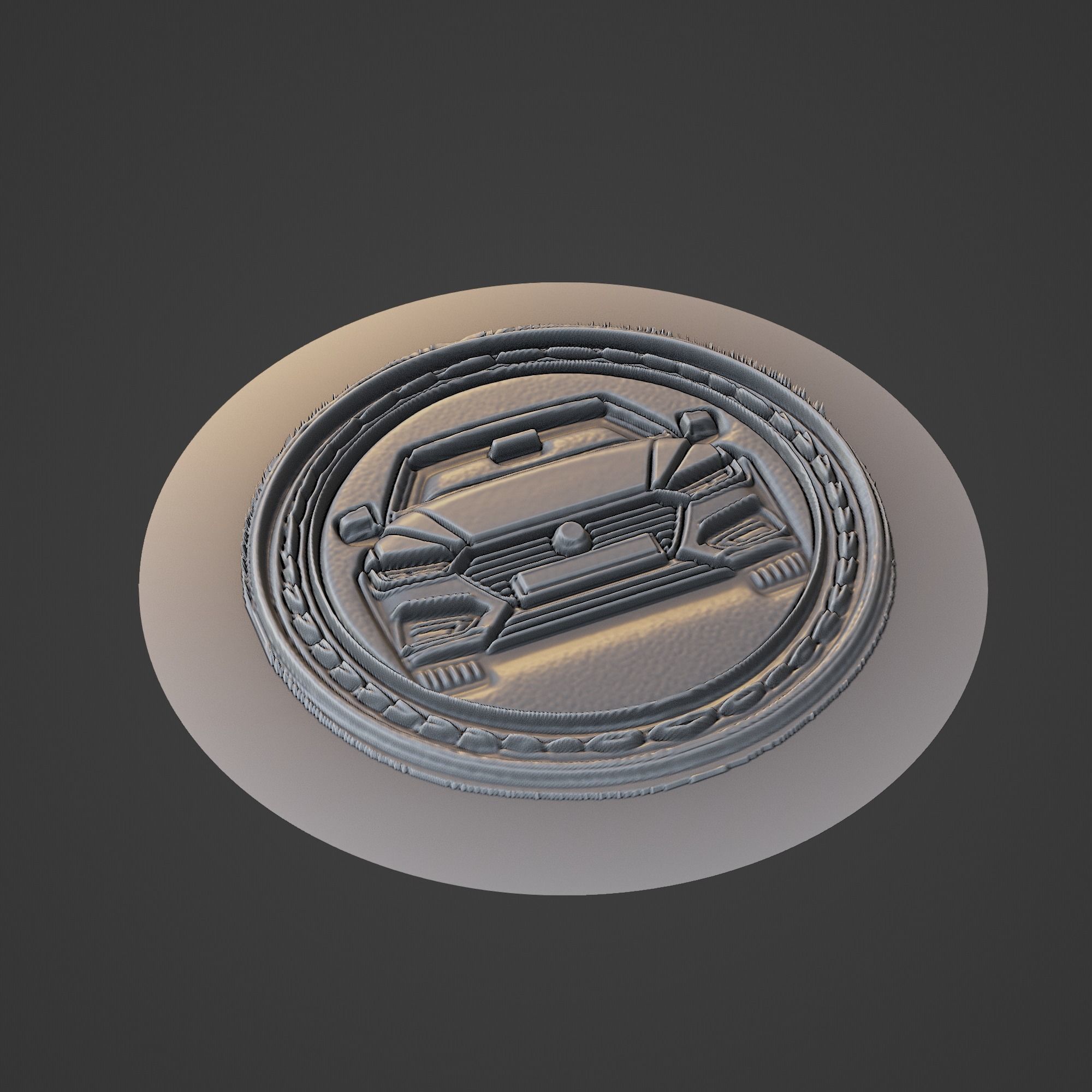 Car Pendant Medallion 3D print model_1
