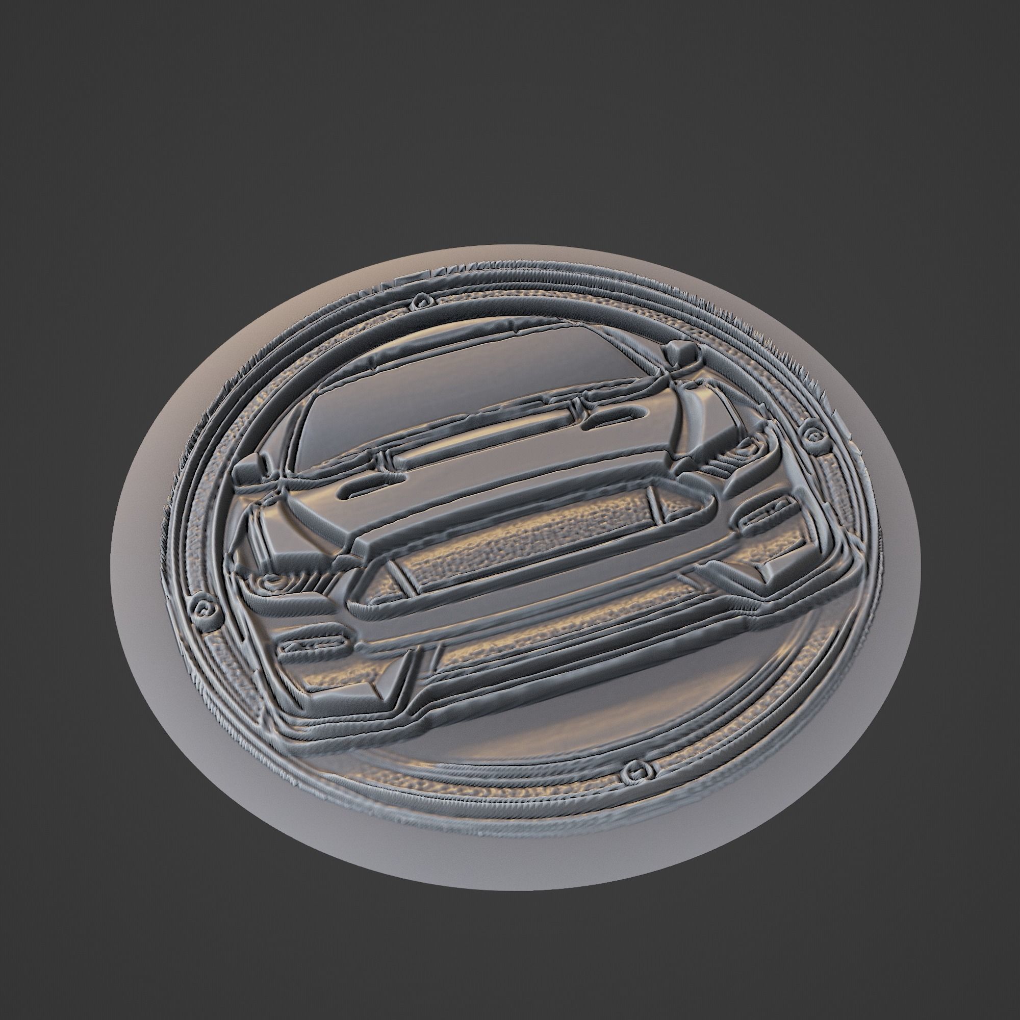 Car Pendant Medallion 3D print model_1