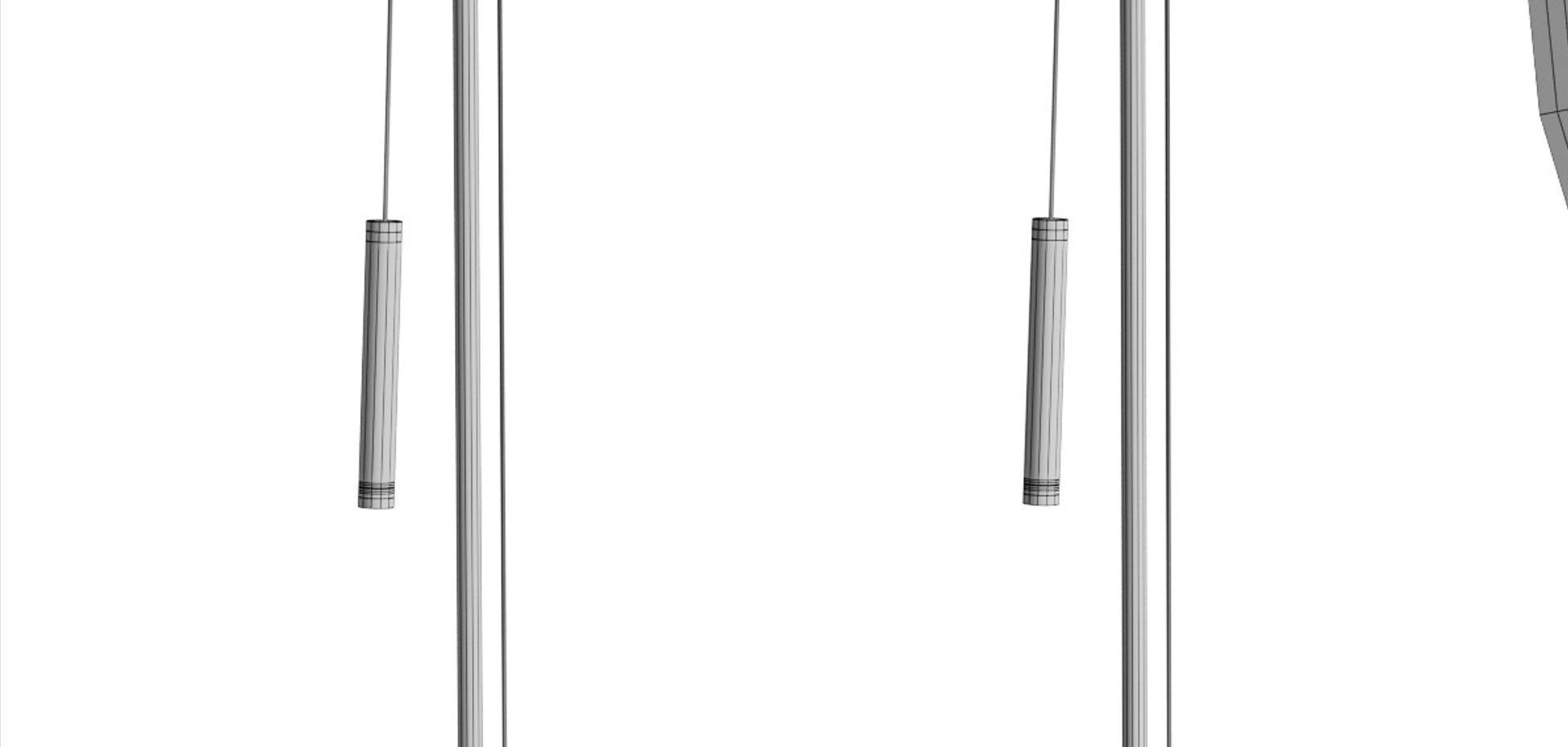 Gold Finish Round Panel Standing Floor Light Low-poly 3D model_5