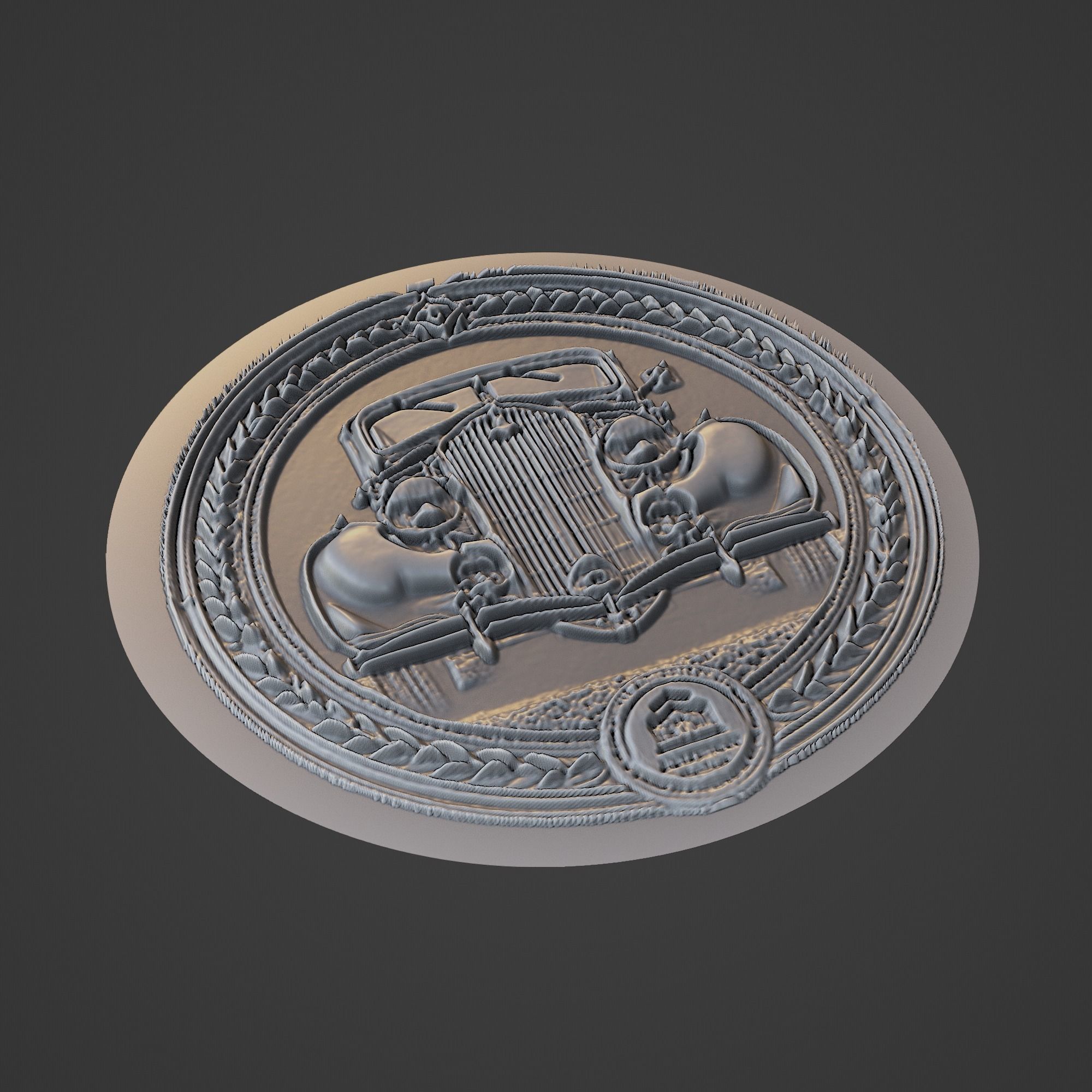 Car Pendant Medallion 3D print model_1