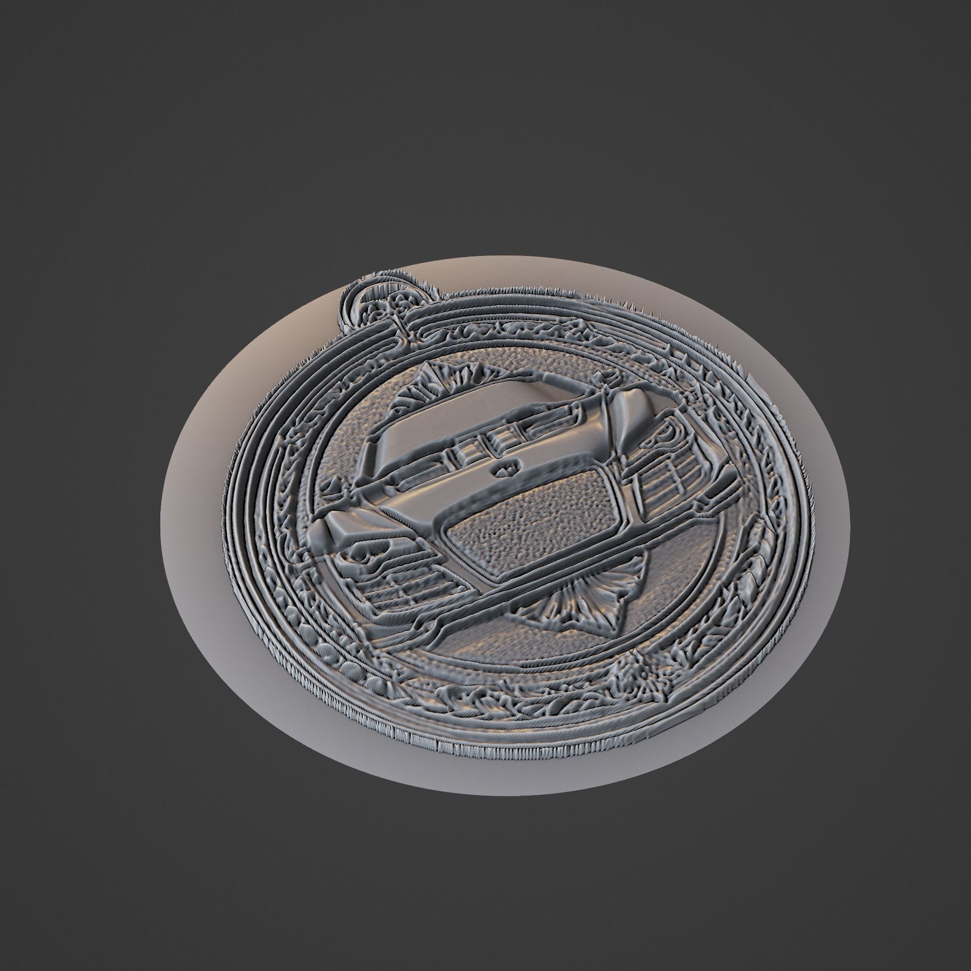 Car Pendant Medallion 3D print model_1