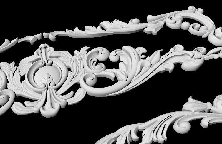 Central decor ornament for furniture 3D model_5
