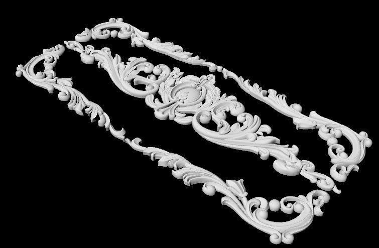 Central decor ornament for furniture 3D model_4