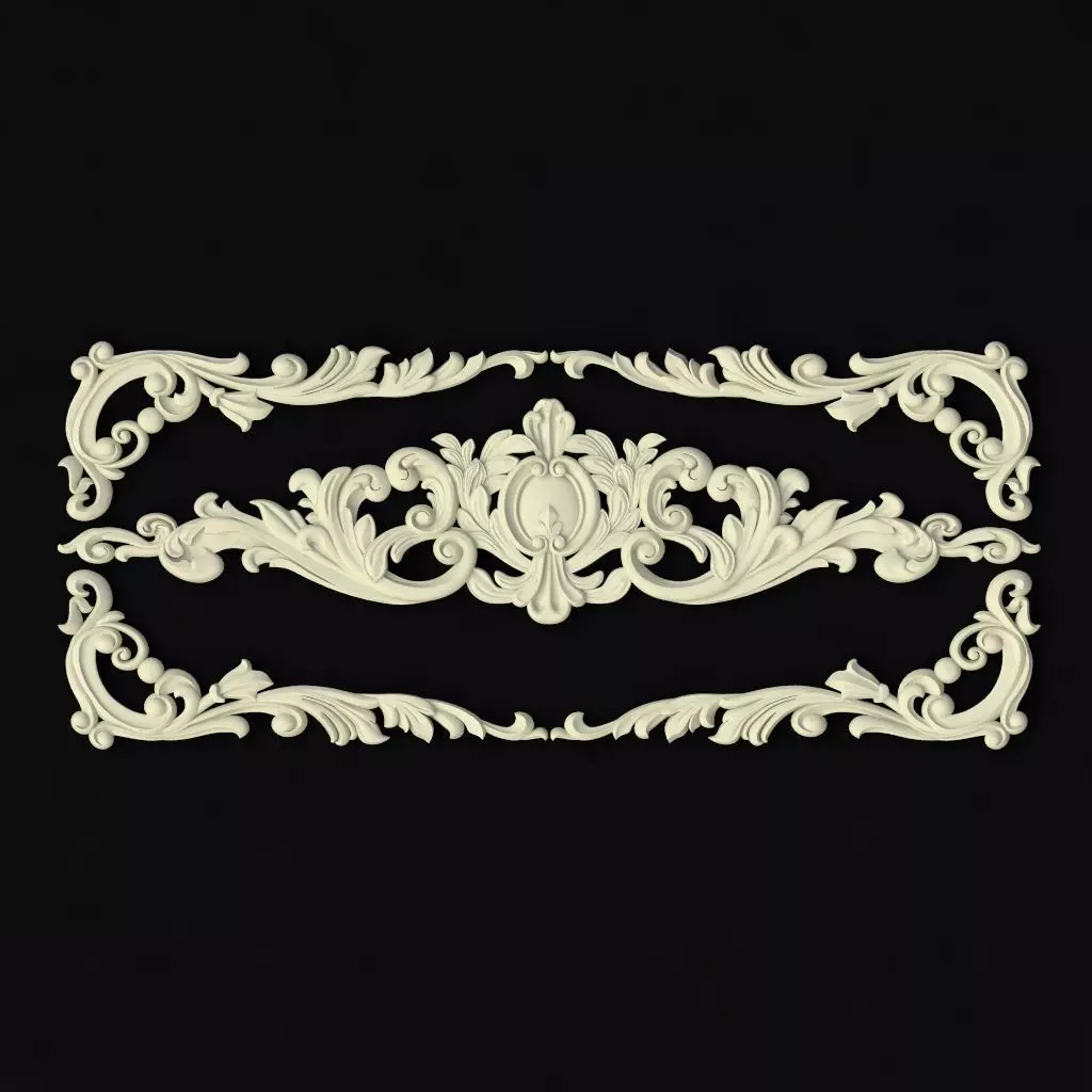 Central decor ornament for furniture 3D model_0