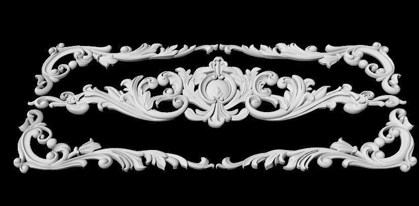 Central decor ornament for furniture 3D model_3