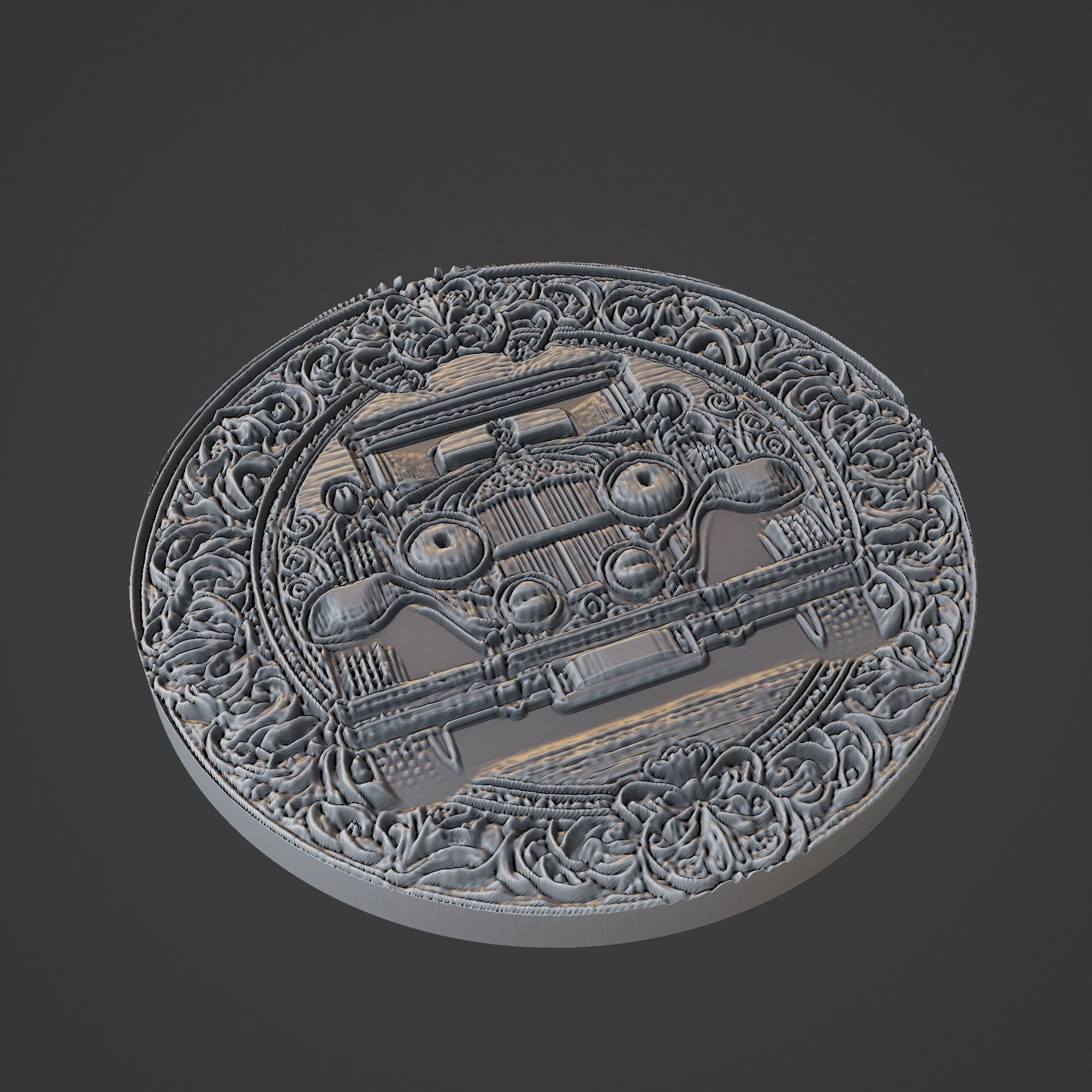 Car Pendant Medallion 3D print model_1