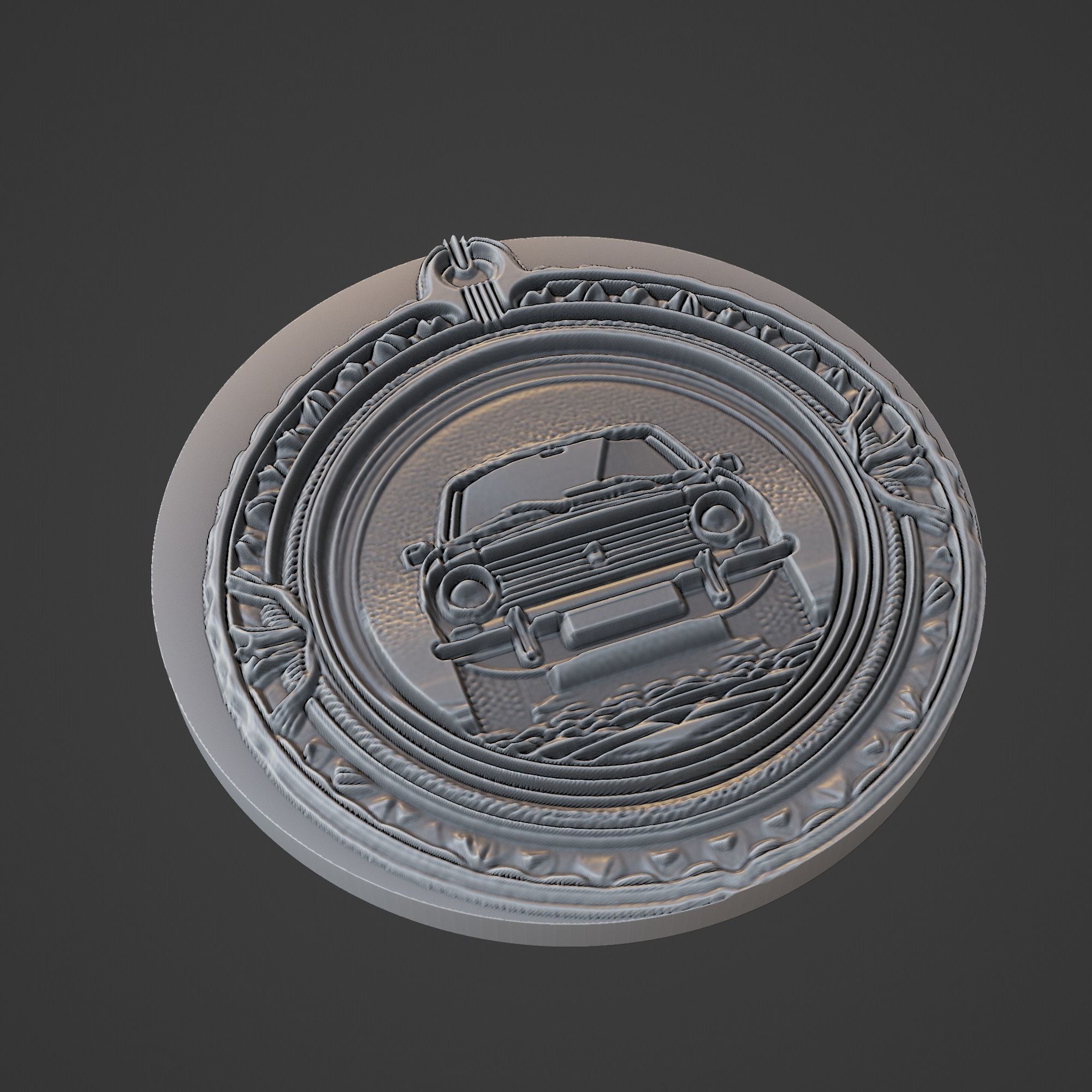 Car Pendant Medallion 3D print model_1