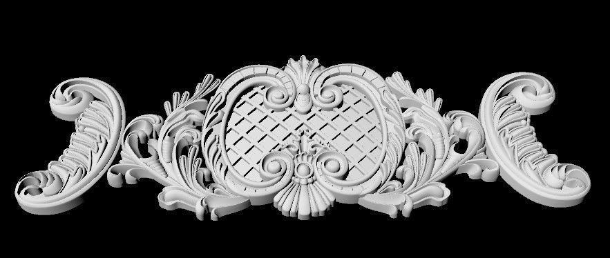 Central decor ornament for furniture 3D model_4