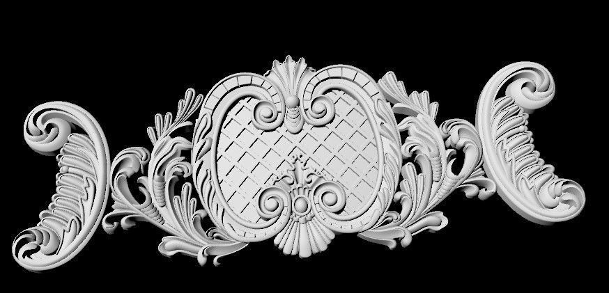 Central decor ornament for furniture 3D model_3