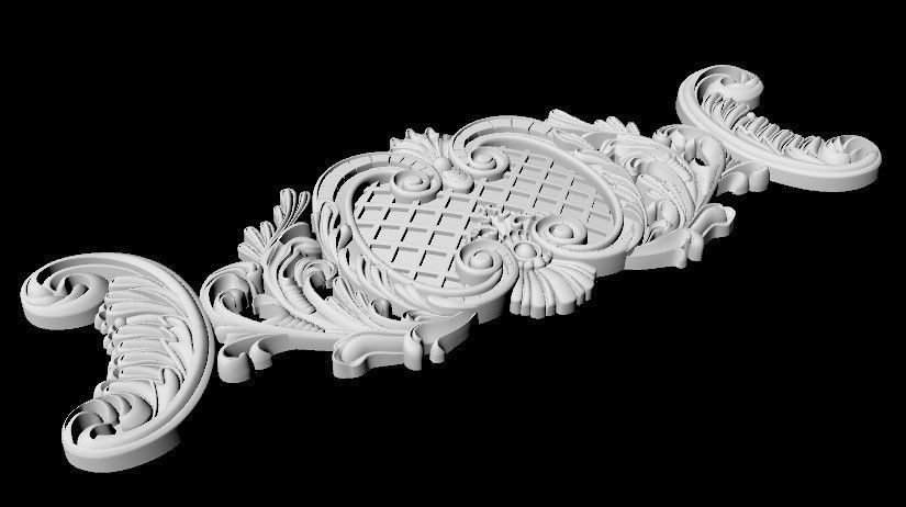 Central decor ornament for furniture 3D model_5