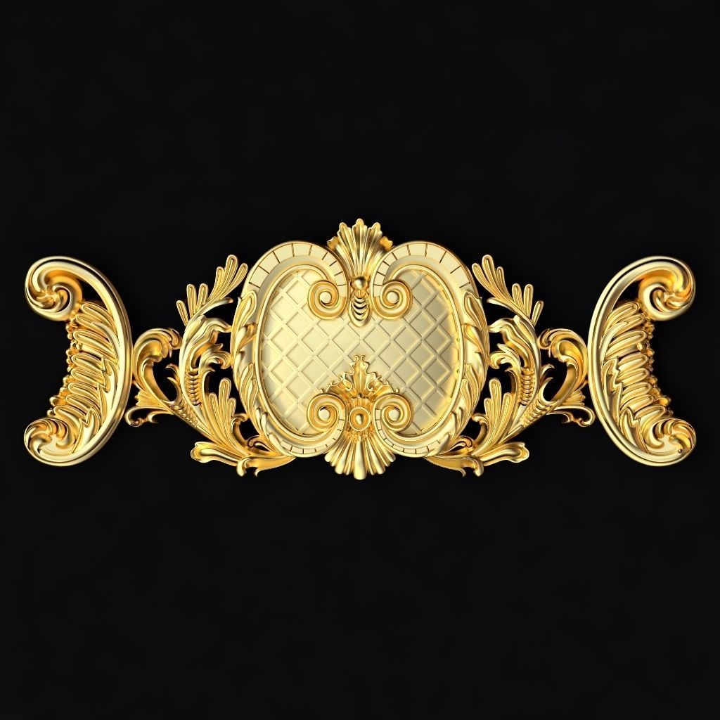 Central decor ornament for furniture 3D model_1