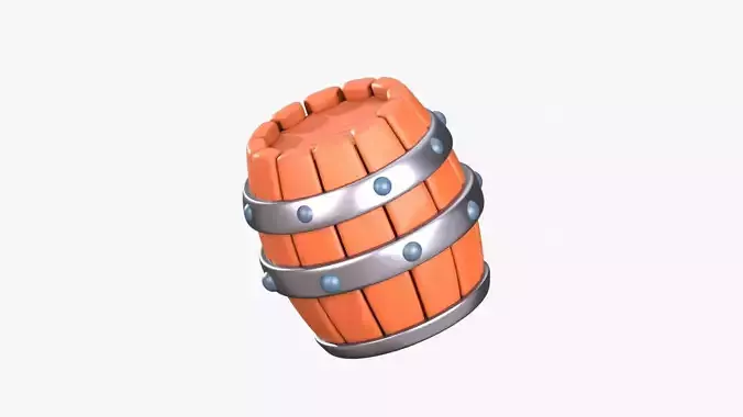Wooden Barrel 3D Illustration