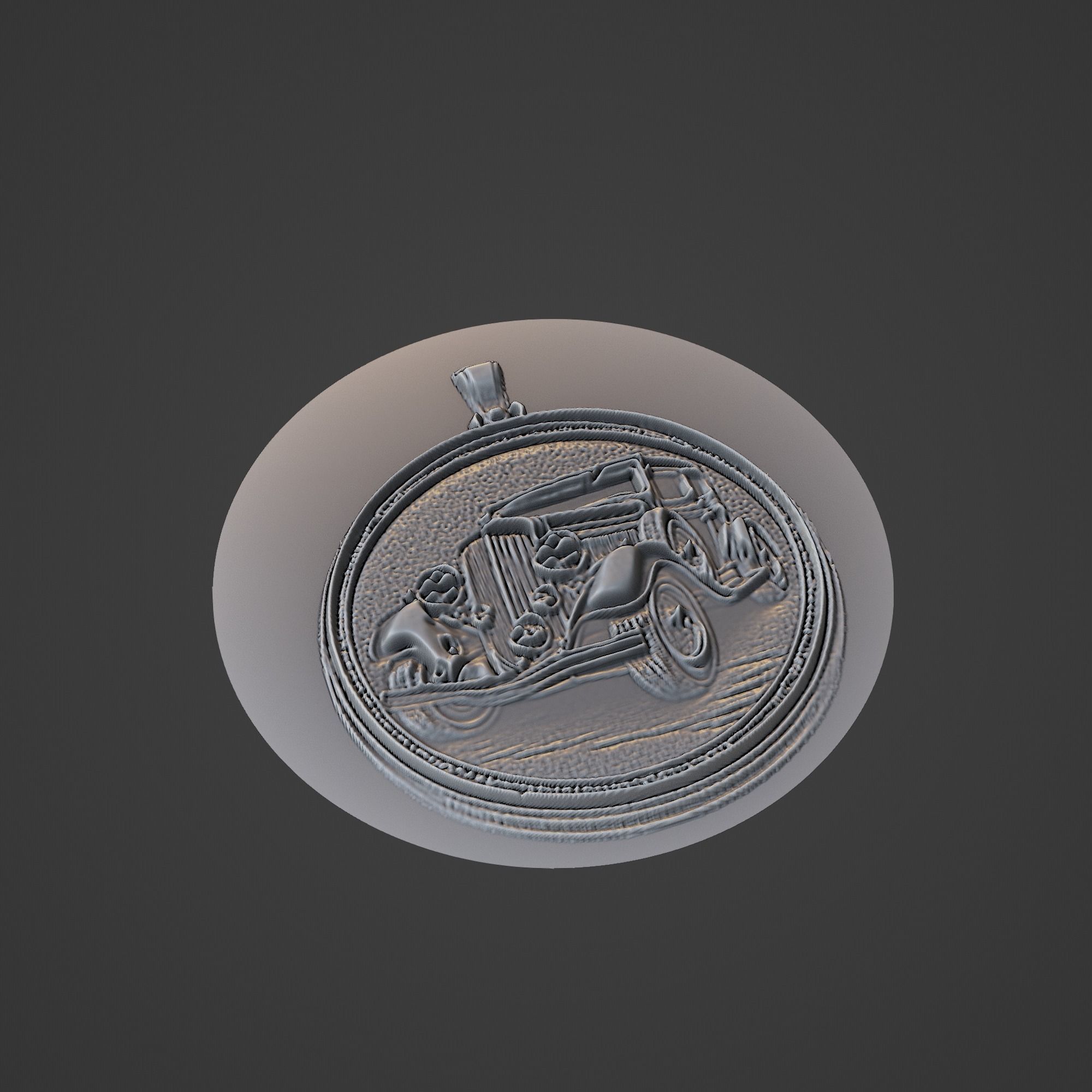 Car Pendant Medallion 3D print model_1