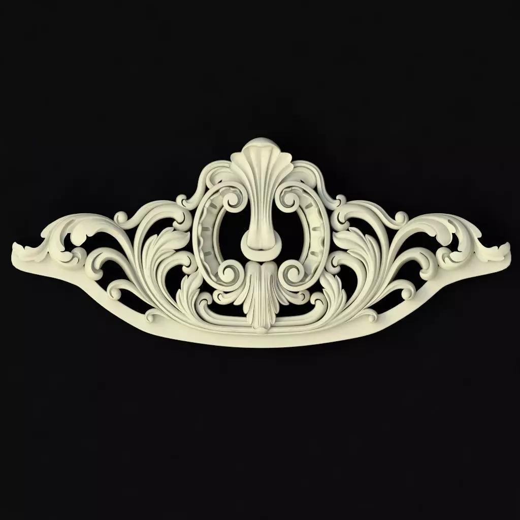 Central decor ornament for furniture 3D model_0