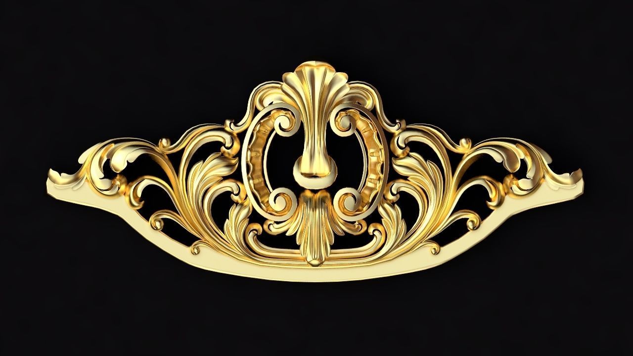 Central decor ornament for furniture 3D model_1