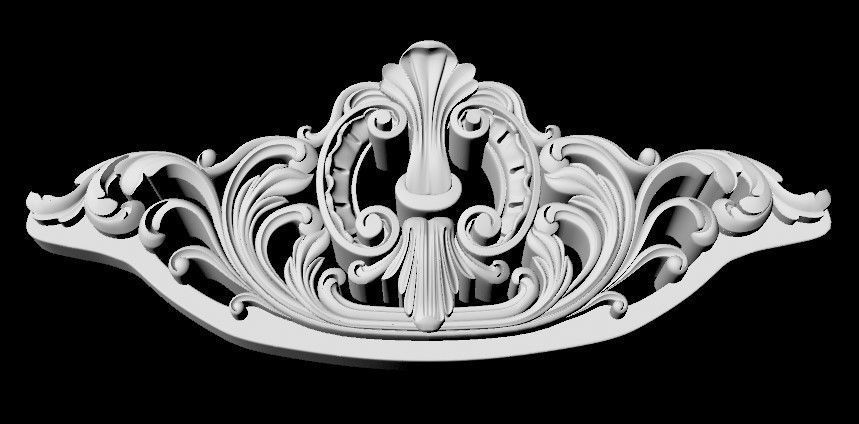 Central decor ornament for furniture 3D model_2