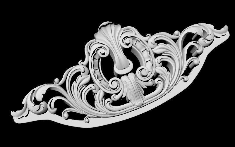 Central decor ornament for furniture 3D model_3