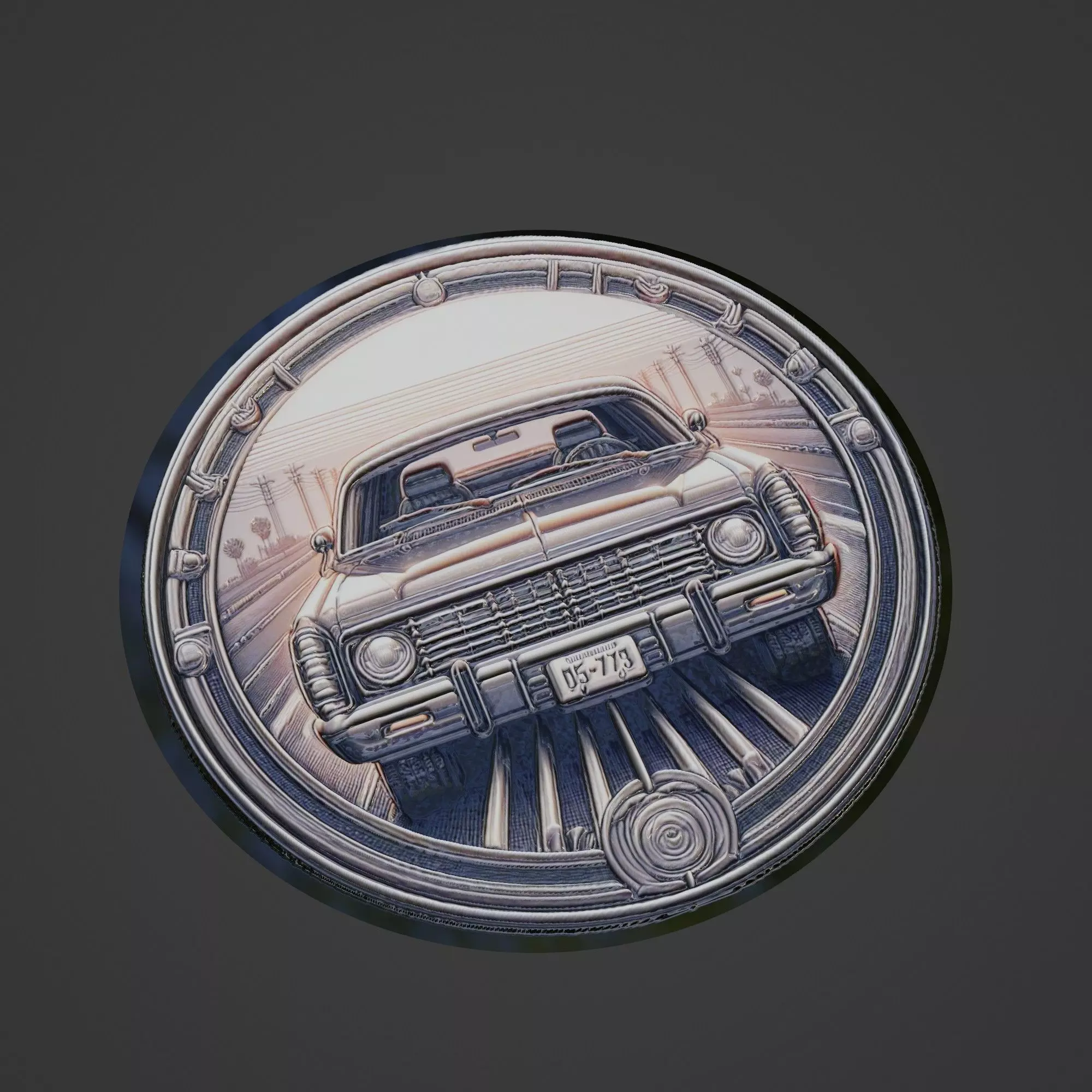 Car Pendant Medallion 3D print model_0