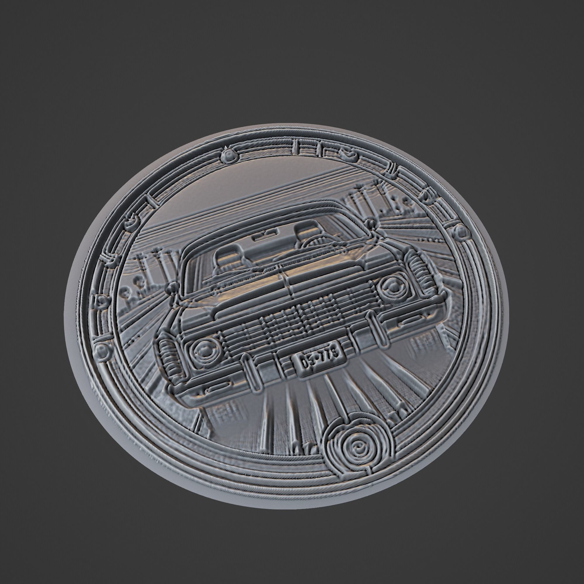 Car Pendant Medallion 3D print model_1