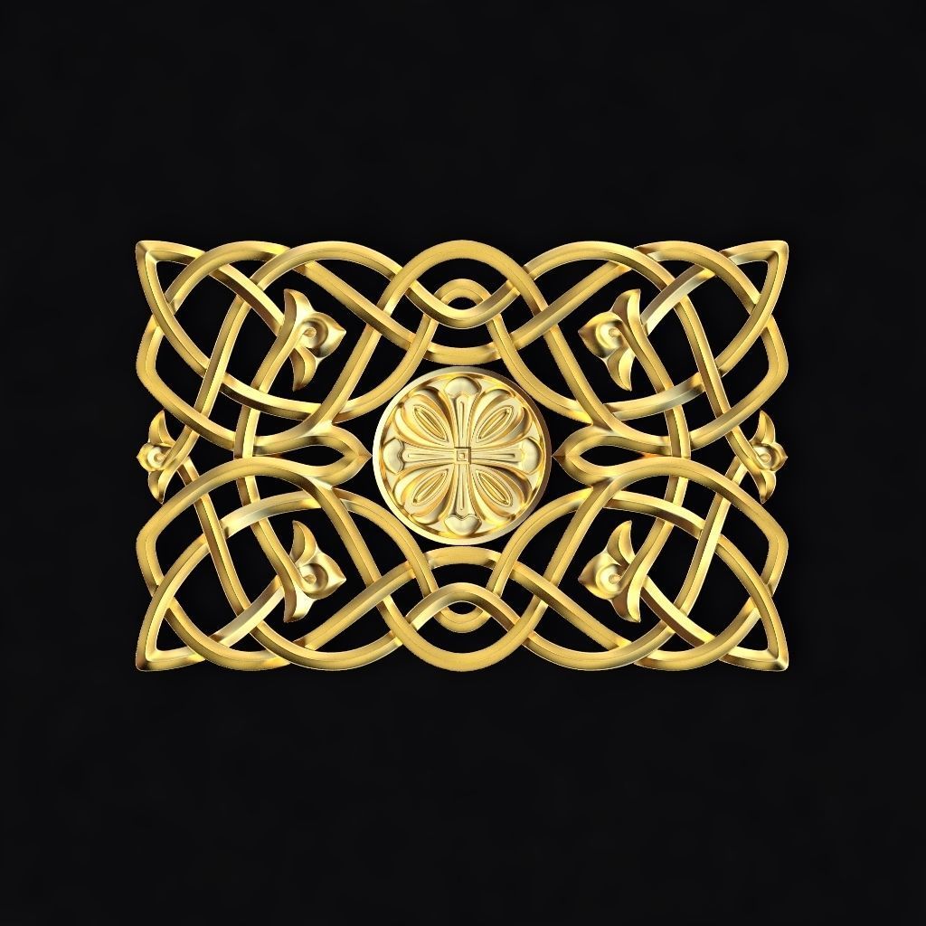 Central decor ornament for furniture 3D model_1