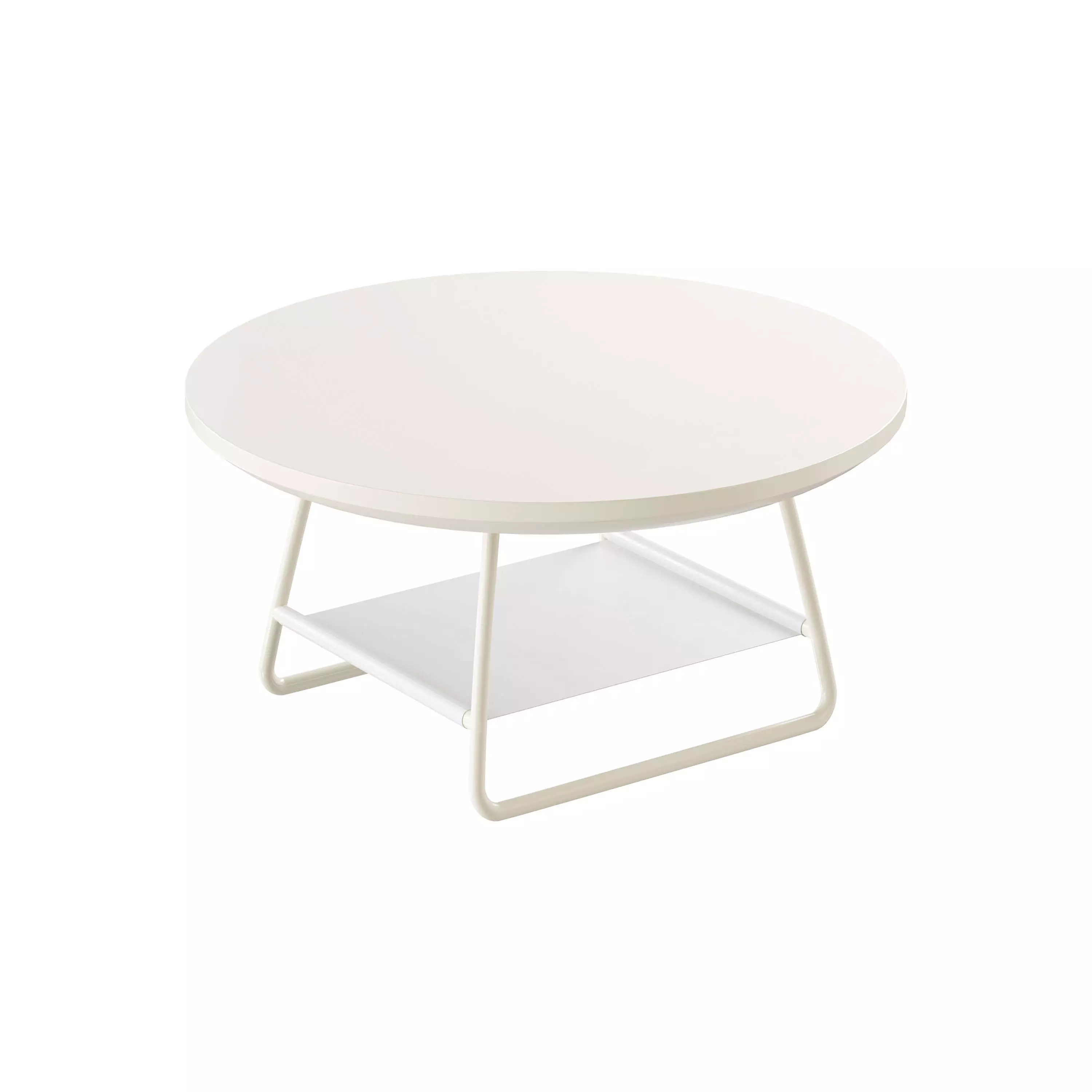 Modern Sled Round Wood Coffee Table 3D model_0